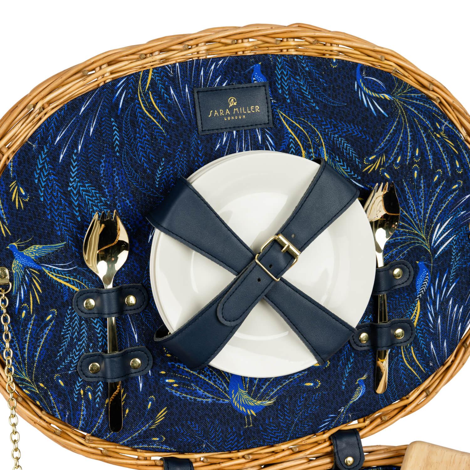 Sara Miller Anniversary 4-Person Wicker Hamper With Contents - Image 4