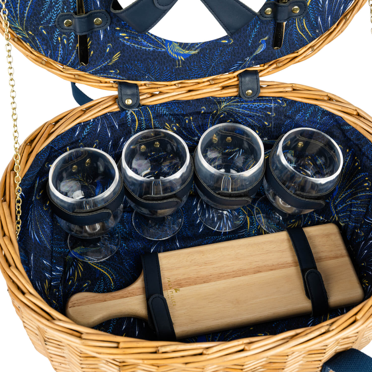 Sara Miller Anniversary 4-Person Wicker Hamper With Contents - Image 5