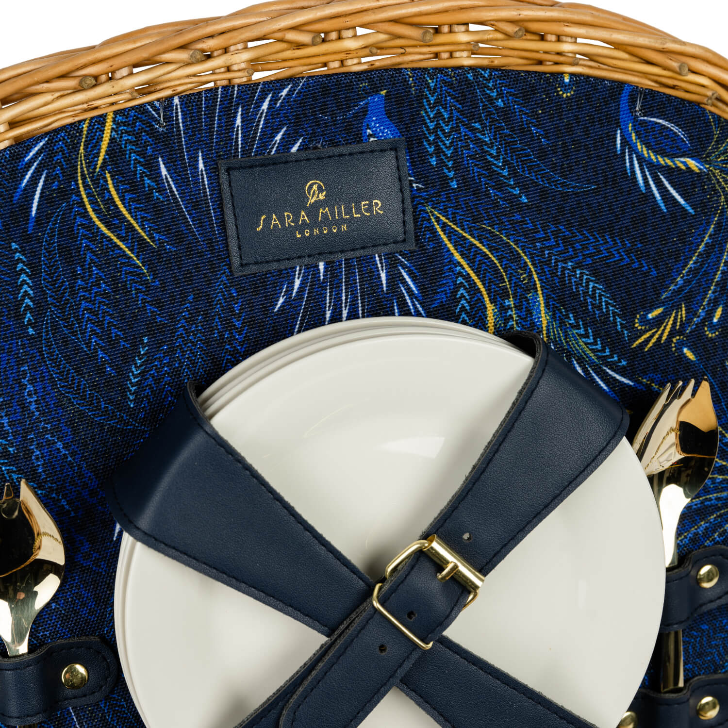 Sara Miller Anniversary 4-Person Wicker Hamper With Contents - Image 7