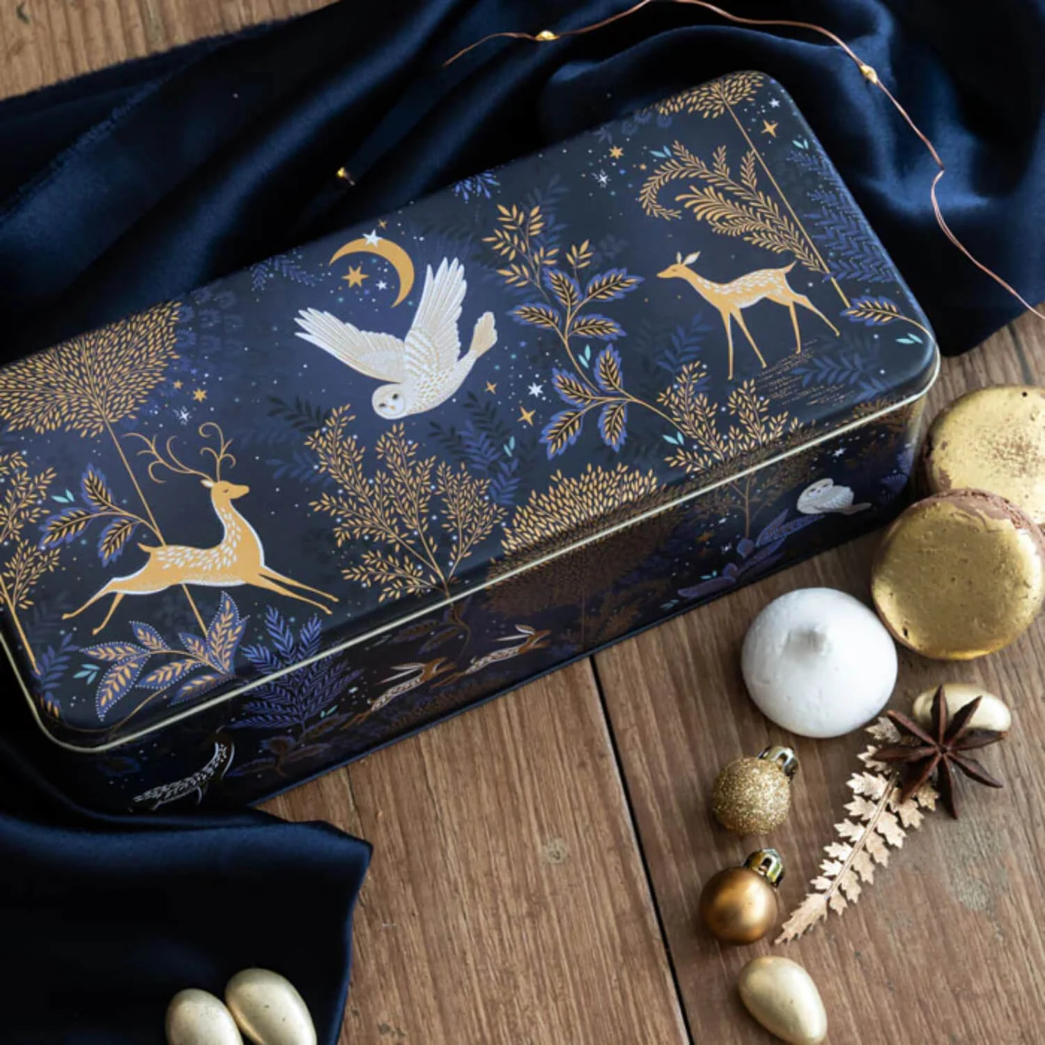 Sara Miller Christmas Long Deep Rectangular Tin - Magical Nightfall - Image 2