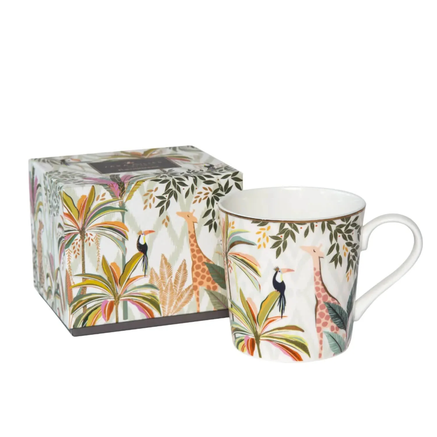 Sara Miller London 340ml Fine China Mug - Palm Garden - Image 3