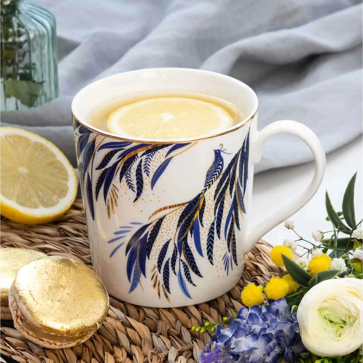 Sara Miller London Anniversary 340ml Mug - Feather Tail - Image 4