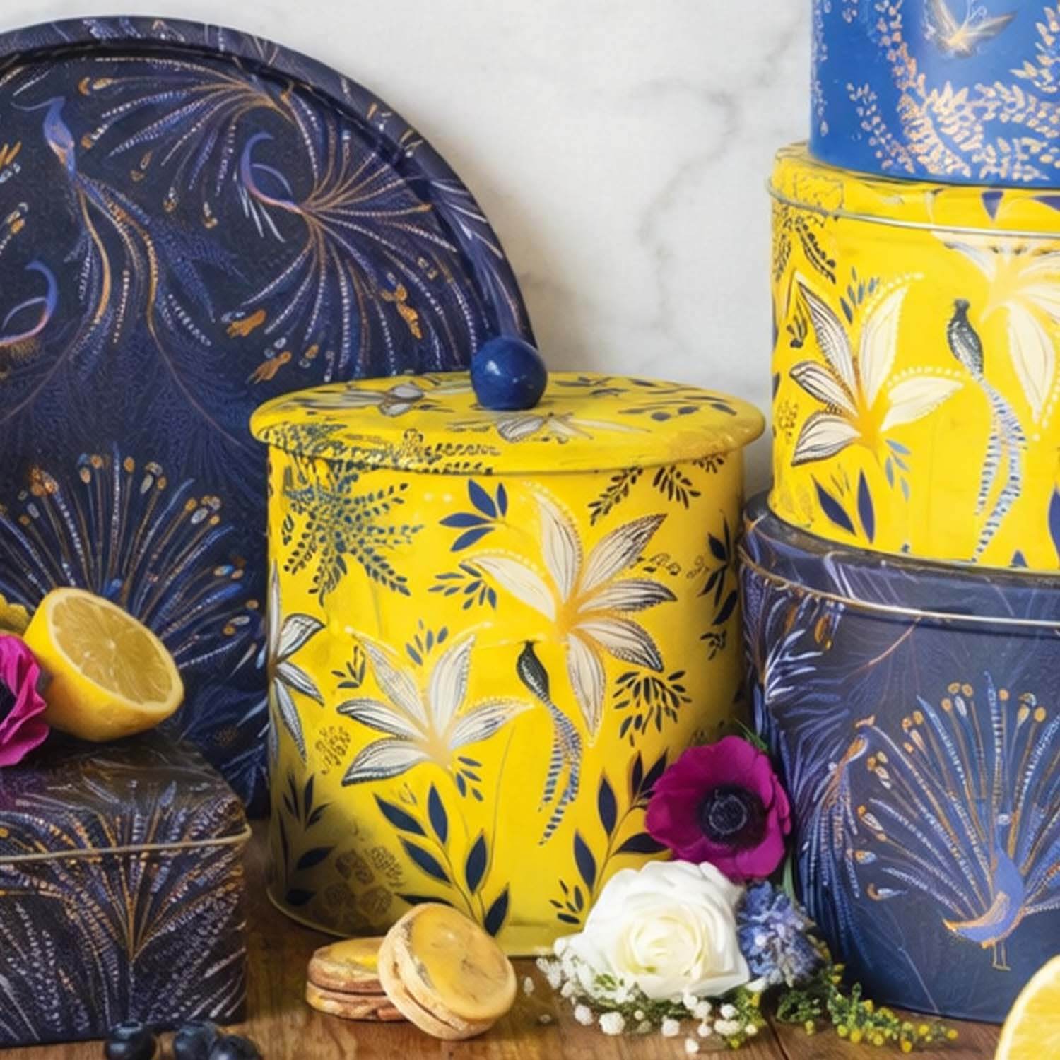 Sara Miller London Anniversary Biscuit Barrel - Yellow - Image 2