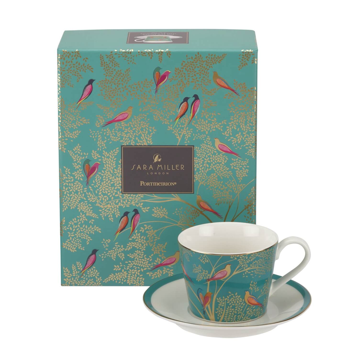 Sara Miller London Chelsea Tea Cup & Saucer - Green - Image 4