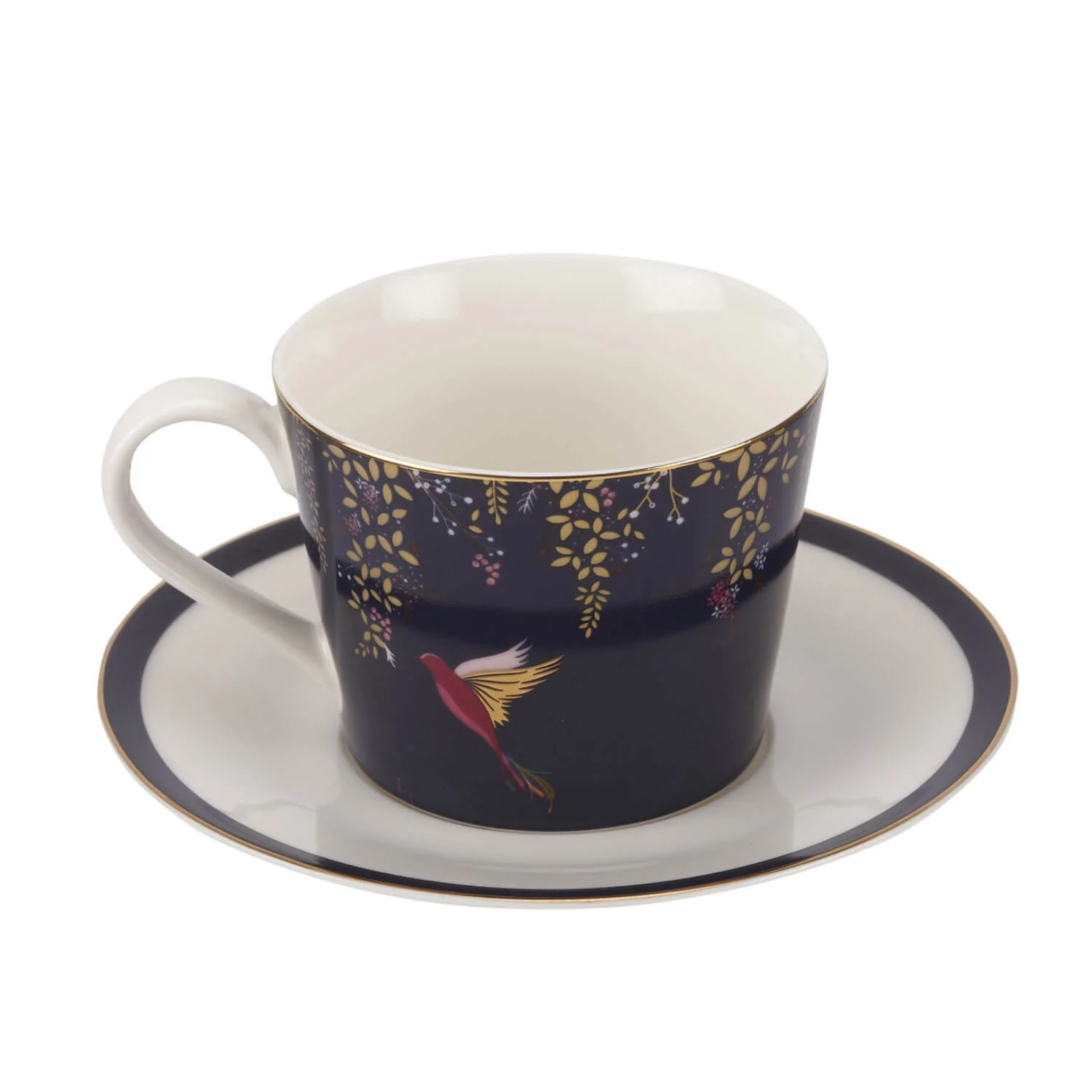 Sara Miller London Chelsea Tea Cup & Saucer - Navy - Image 2