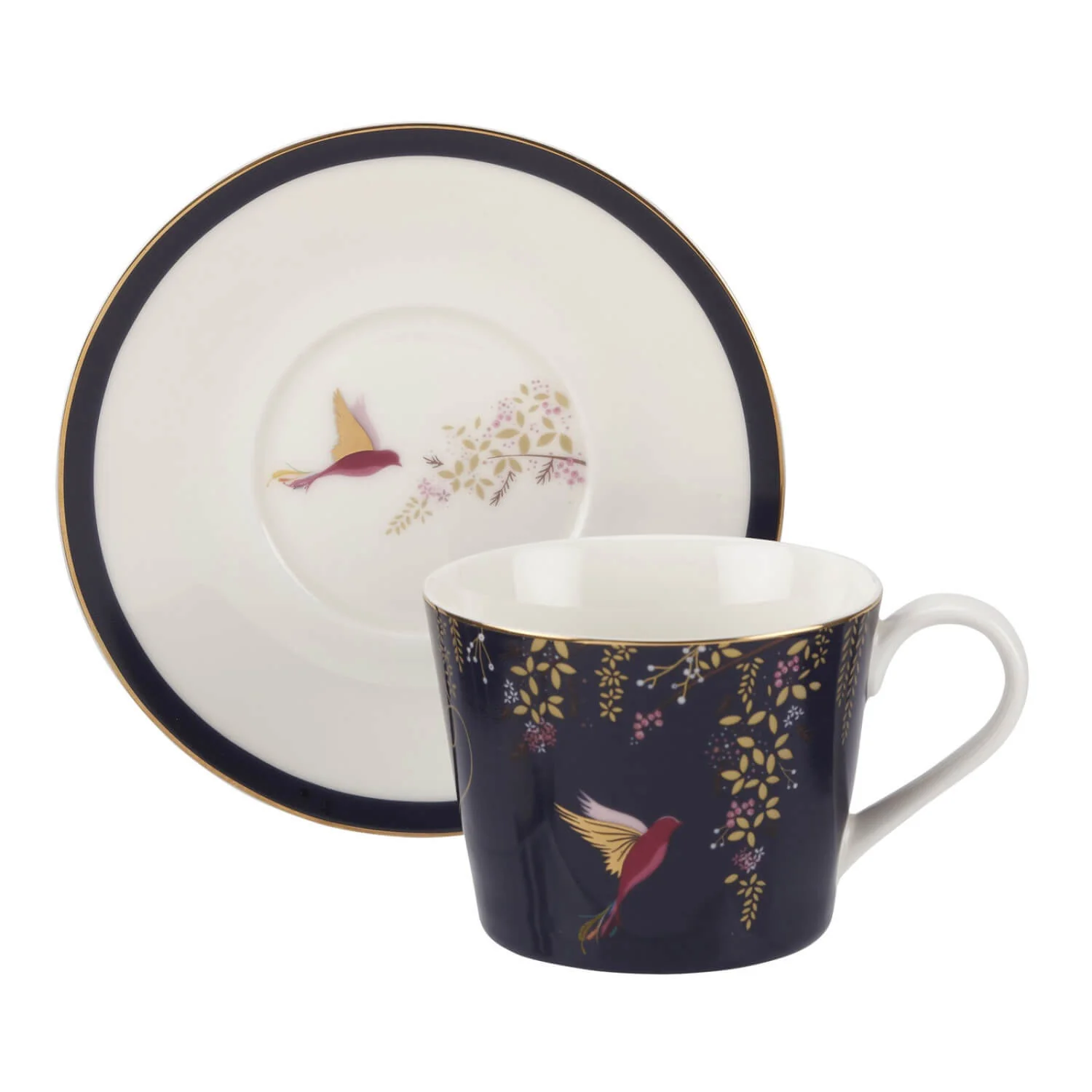 Sara Miller London Chelsea Tea Cup & Saucer - Navy - Image 3
