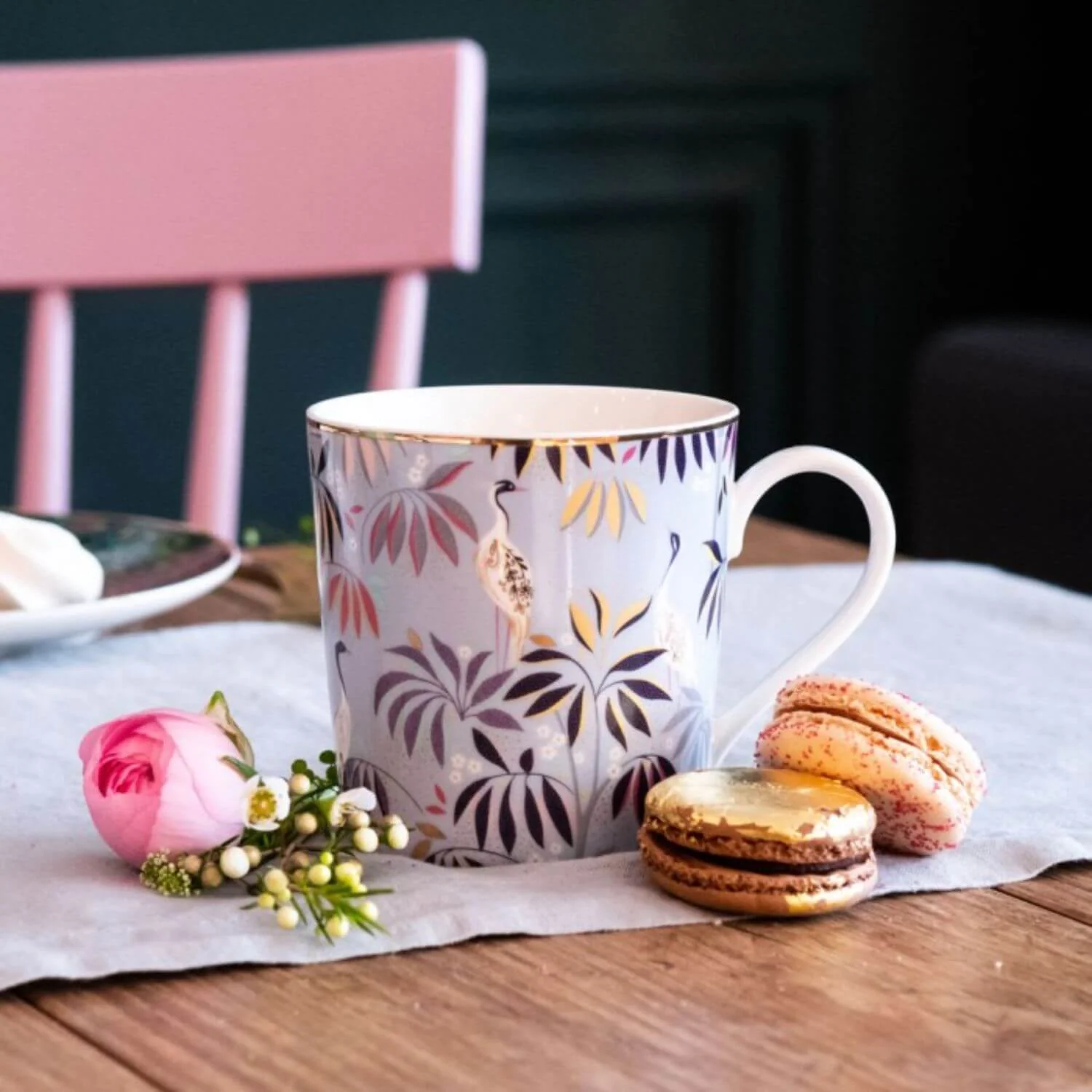Sara Miller London India 340ml Mug - Crane Garden - Image 8