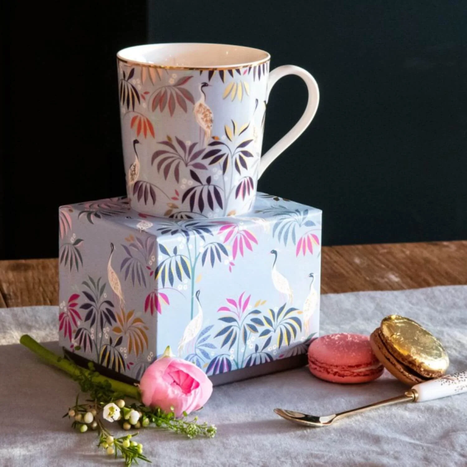 Sara Miller London India 340ml Mug - Crane Garden - Image 9