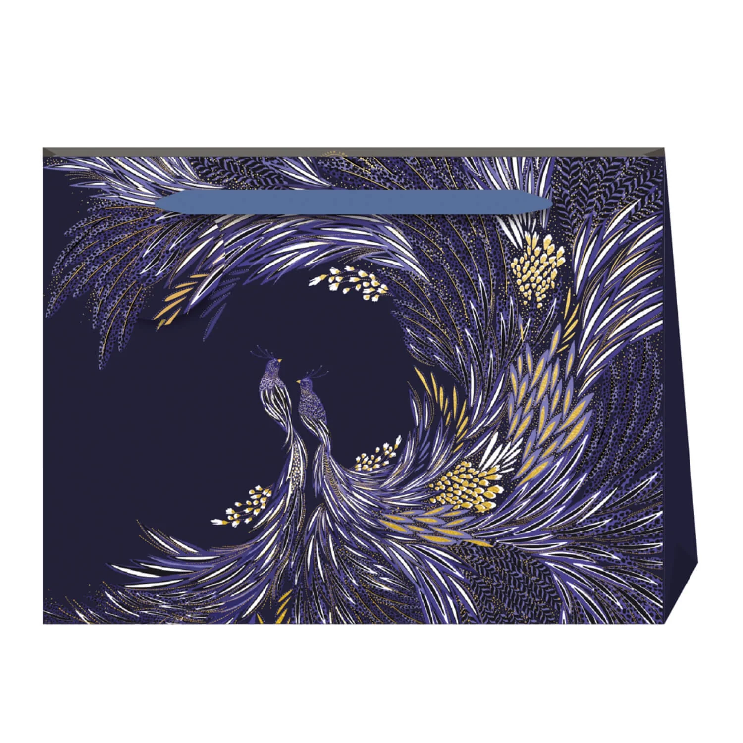 Sara Miller London Shopper Gift Bag - Feather Swirl - Deep Indigo