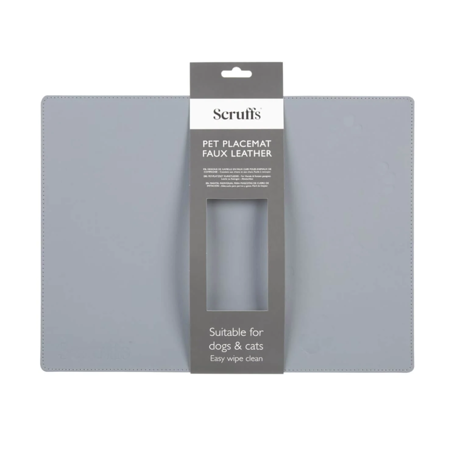 Scruffs® 40cm x 30cm Faux Leather Pet Placemat - Grey - Image 3