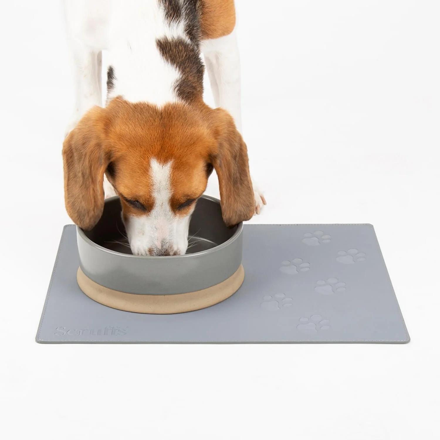 Scruffs® 40cm x 30cm Faux Leather Pet Placemat - Grey - Image 5