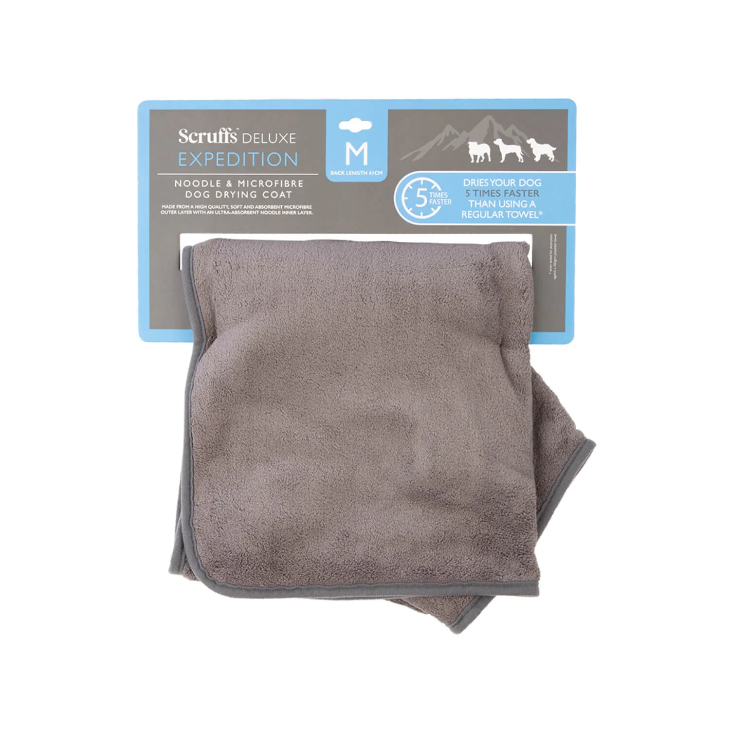 Scruffs Expedition Deluxe Noodle & Microfibre Dog Drying Coat - Medium - Storm Grey - Image 4