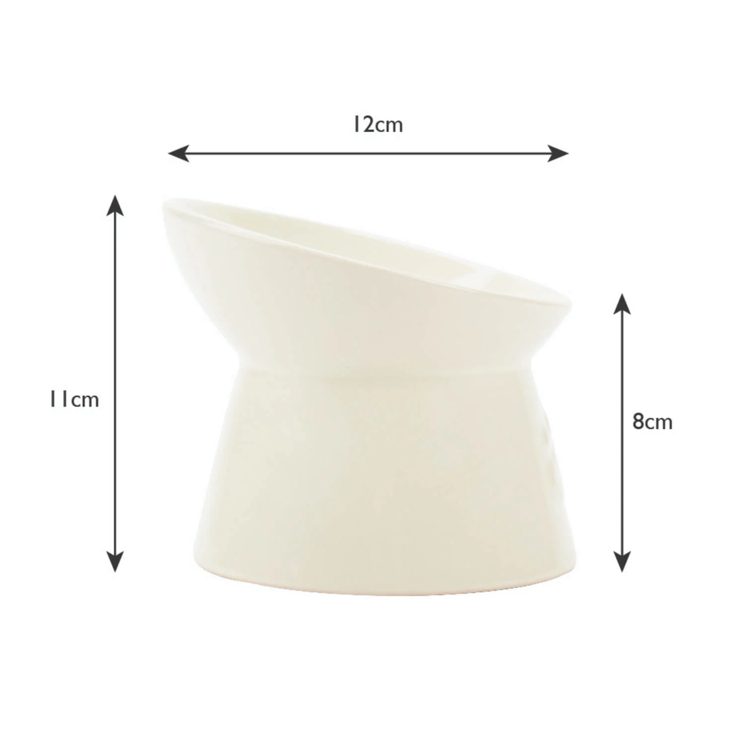 Scruffs Icon 12cm Stoneware Raised Cat Food Bowl - Cream - Image 4