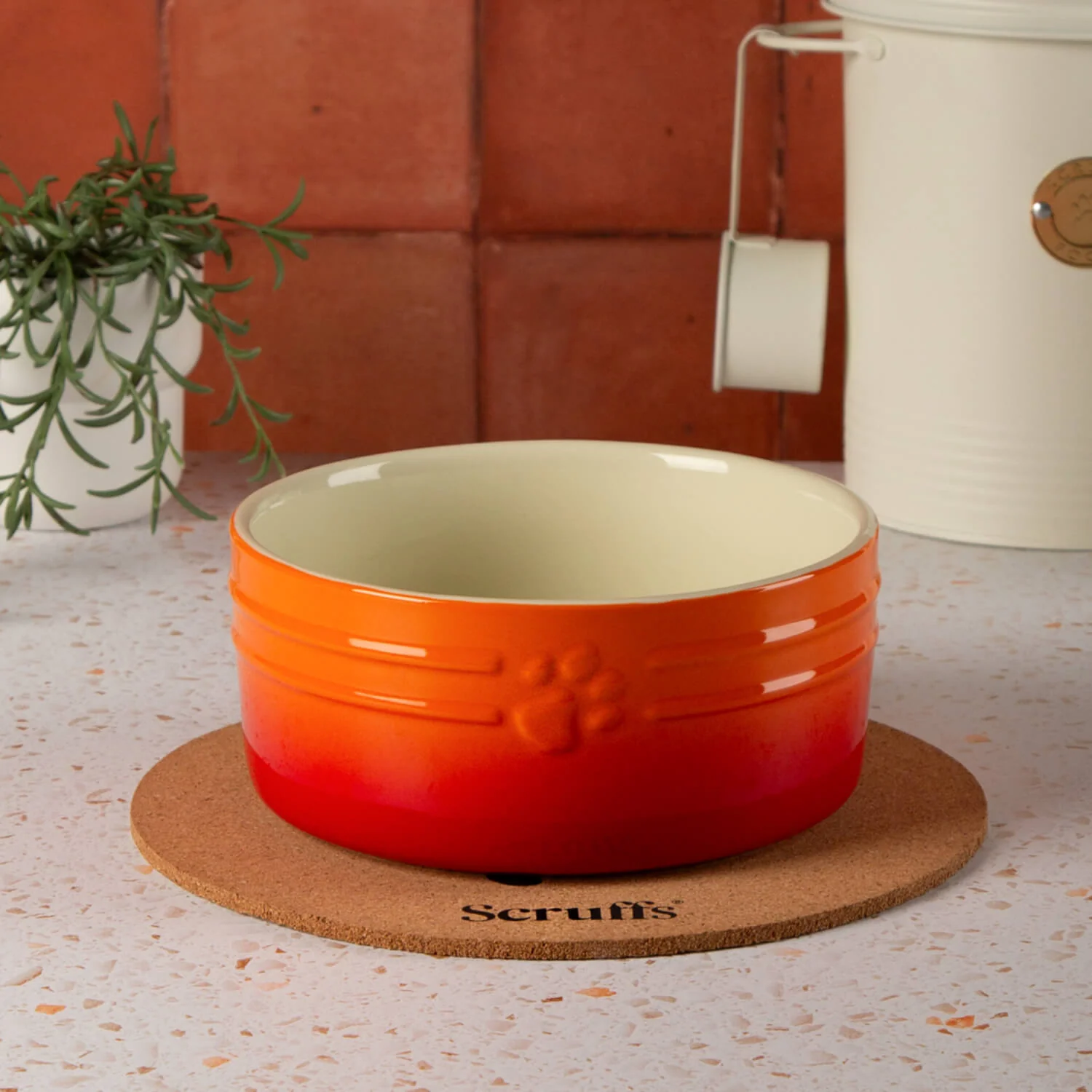 Scruffs Ombré 19cm Stoneware Pet Bowl - Orange - Image 7