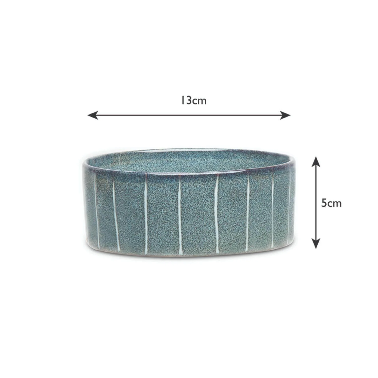 Scruffs Reactive Glaze 13cm Stoneware Food/Water Pet Bowl - Pinstripe Graphite - Image 6