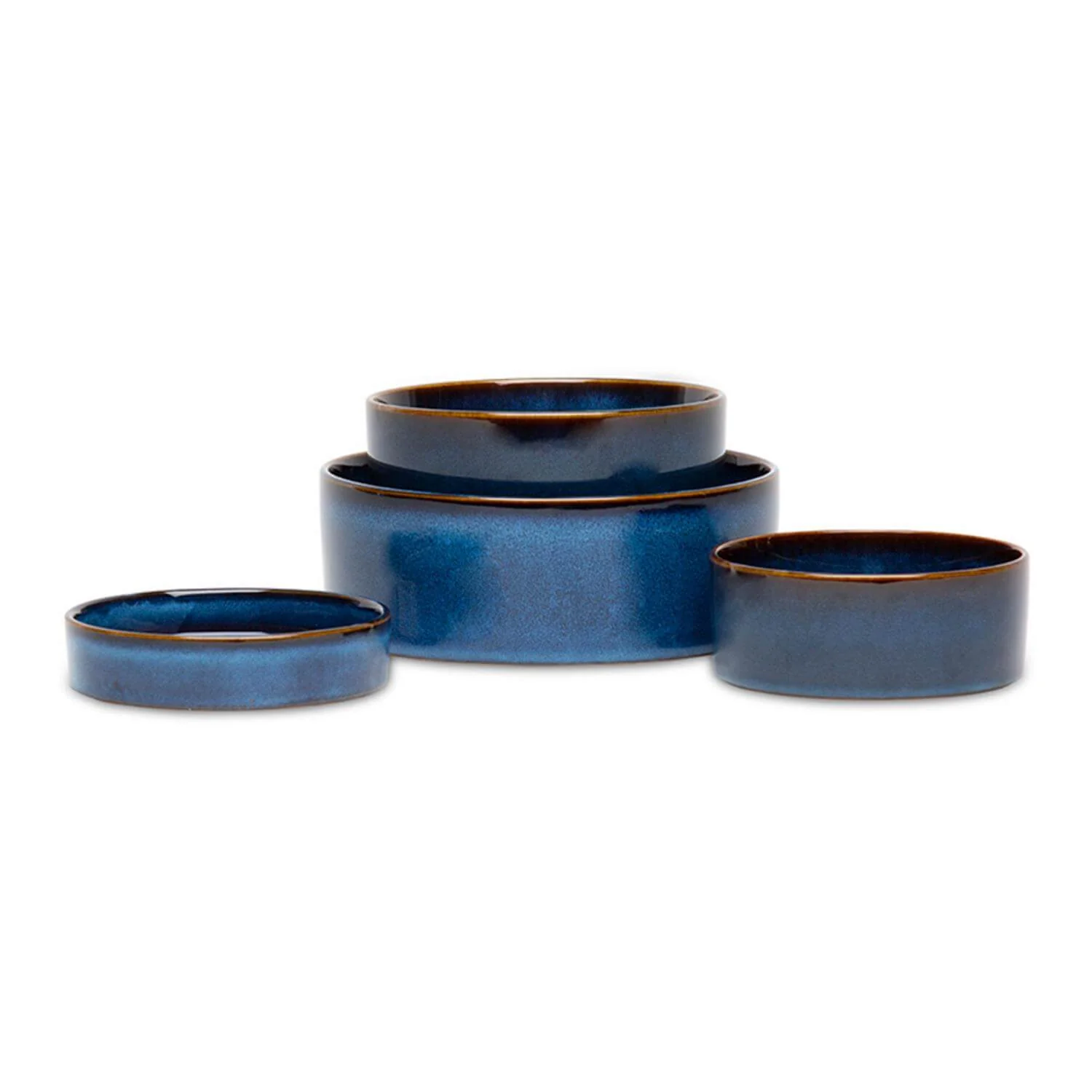 Scruffs Reactive Glaze 13cm Stoneware Pet Saucer - Midnight Blue - Image 5