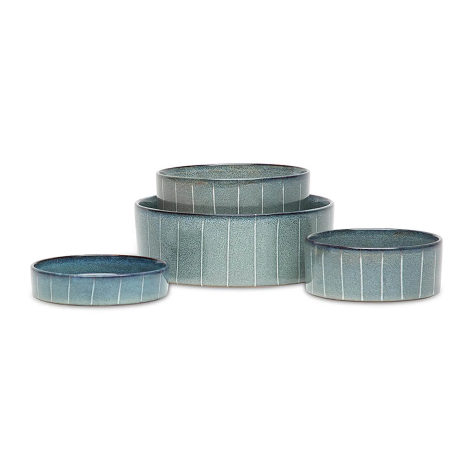 Scruffs Reactive Glaze 15cm Stoneware Food/Water Pet Bowl - Pinstripe Graphite - Image 5