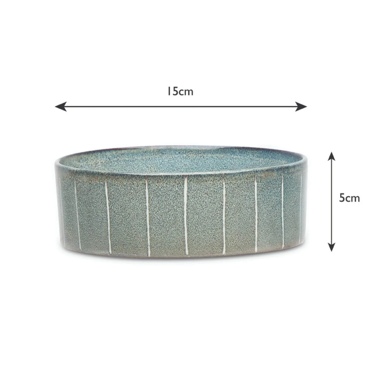 Scruffs Reactive Glaze 15cm Stoneware Food/Water Pet Bowl - Pinstripe Graphite - Image 6