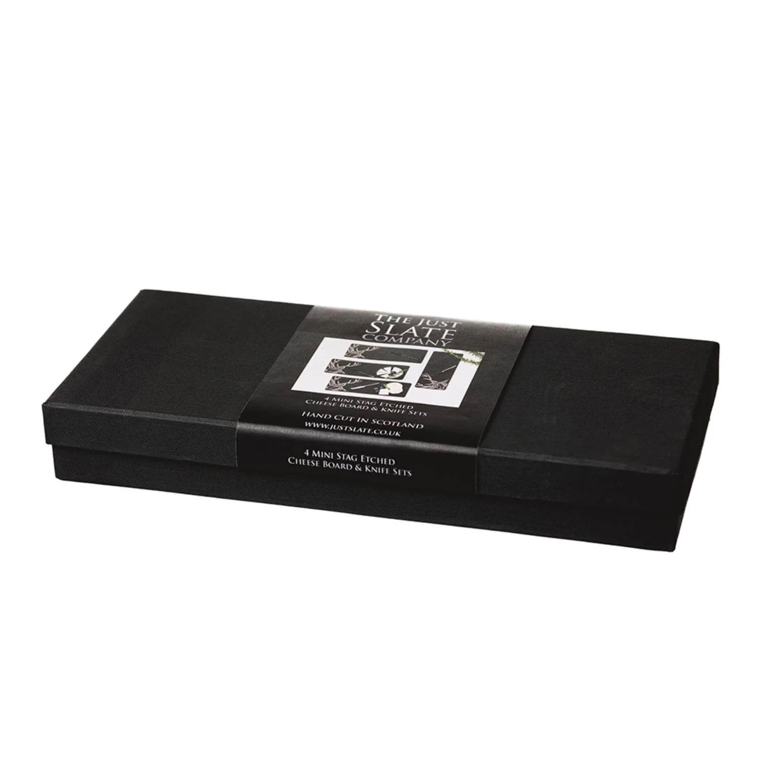 Selbrae House 4-Piece Mini Slate Cheese Board & Knife Set - Stag - Image 3