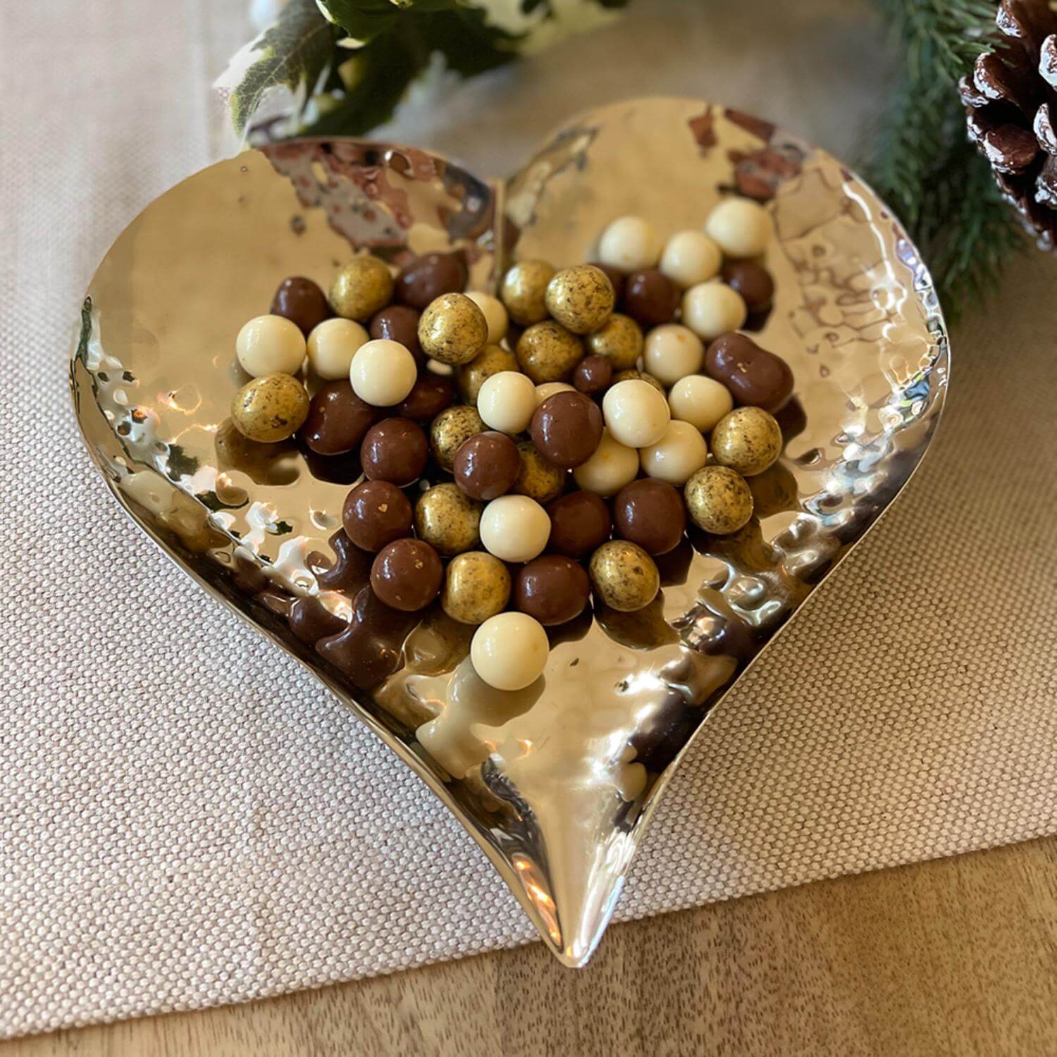 Selbrae House Hand Hammered Stainless Steel Heart Dish - Silver - Image 3