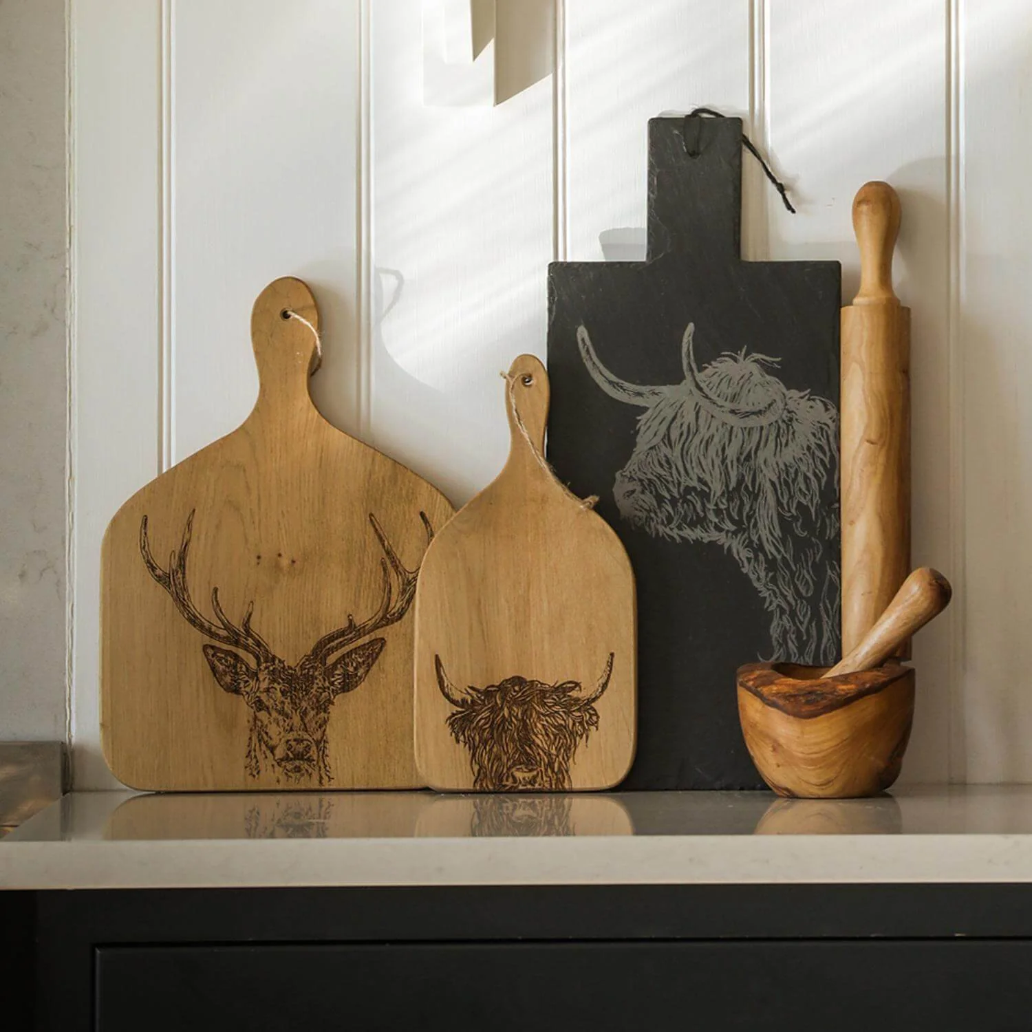 Selbrae House Large Slate Serving Paddle - Highland Cow - Image 4