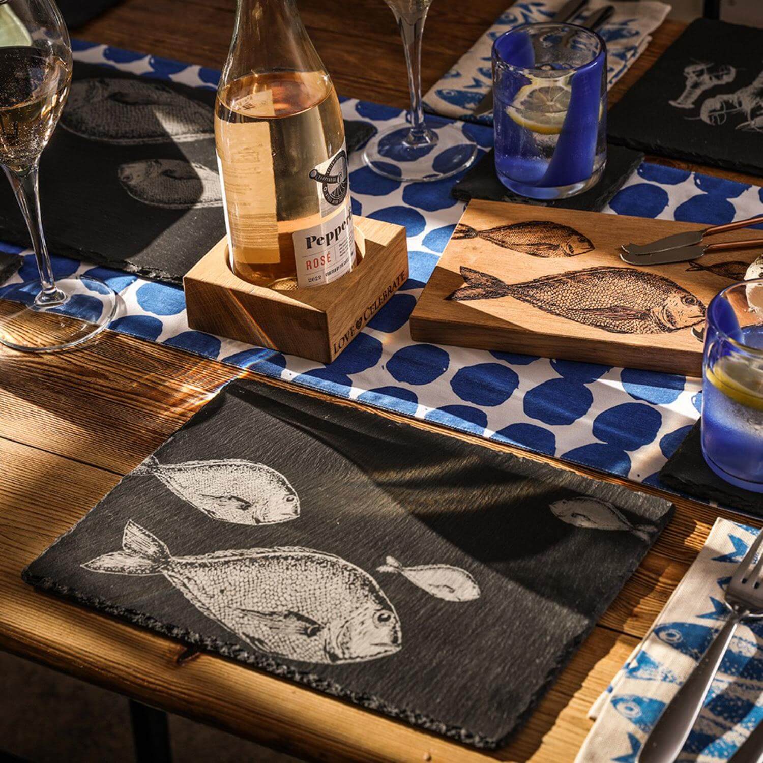 Selbrae House Set of 2 Slate Placemats - Fish Repeat - Image 3