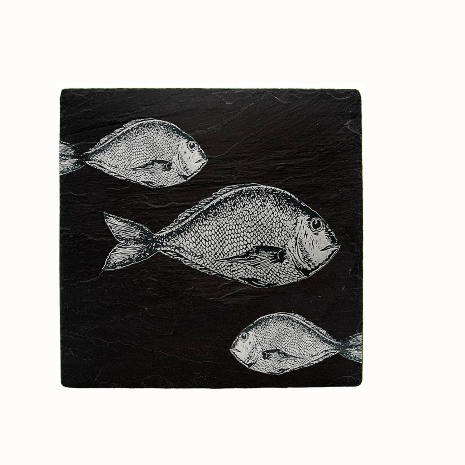 Selbrae House Slate Pot Stand - Fish Repeat