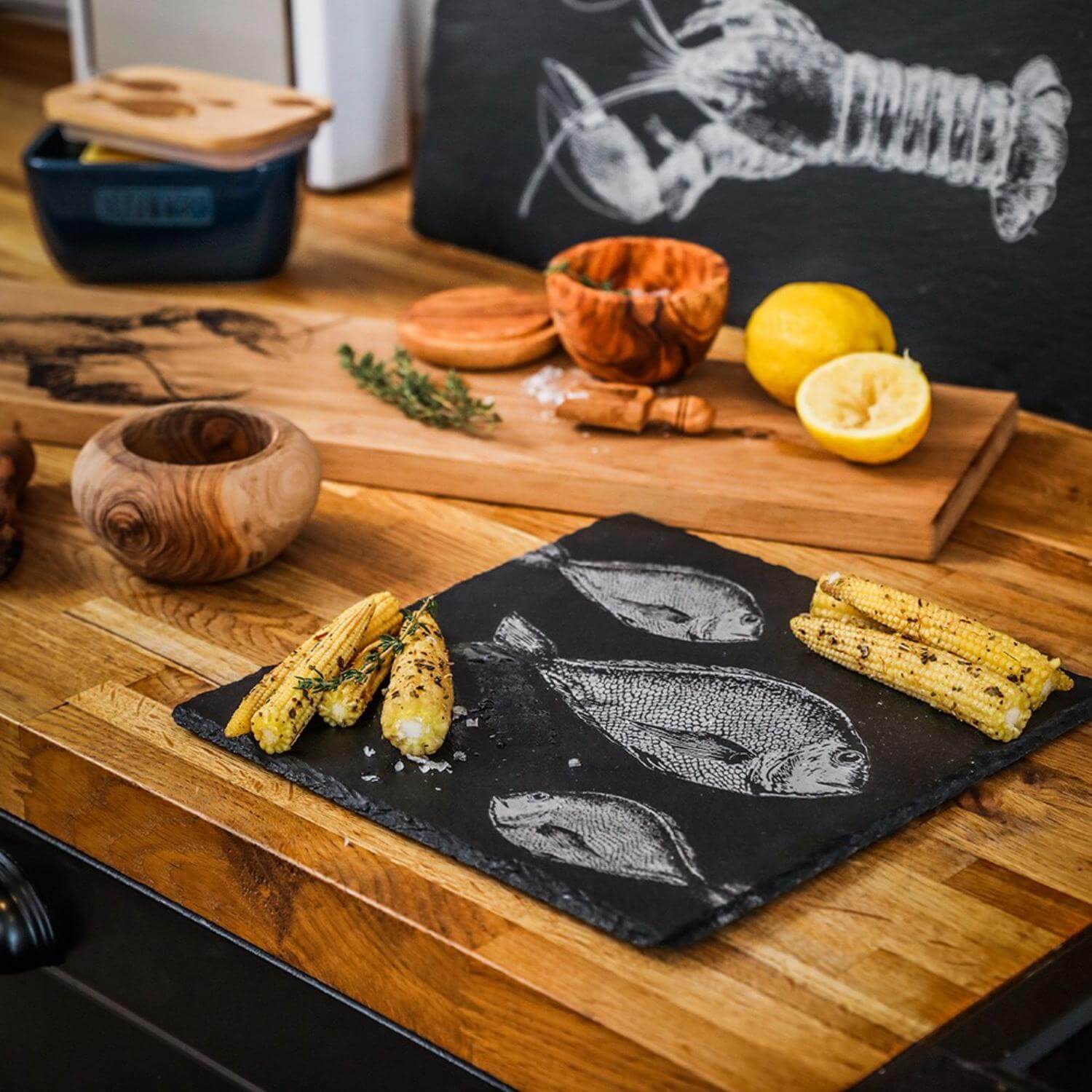 Selbrae House Slate Pot Stand - Fish Repeat - Image 3