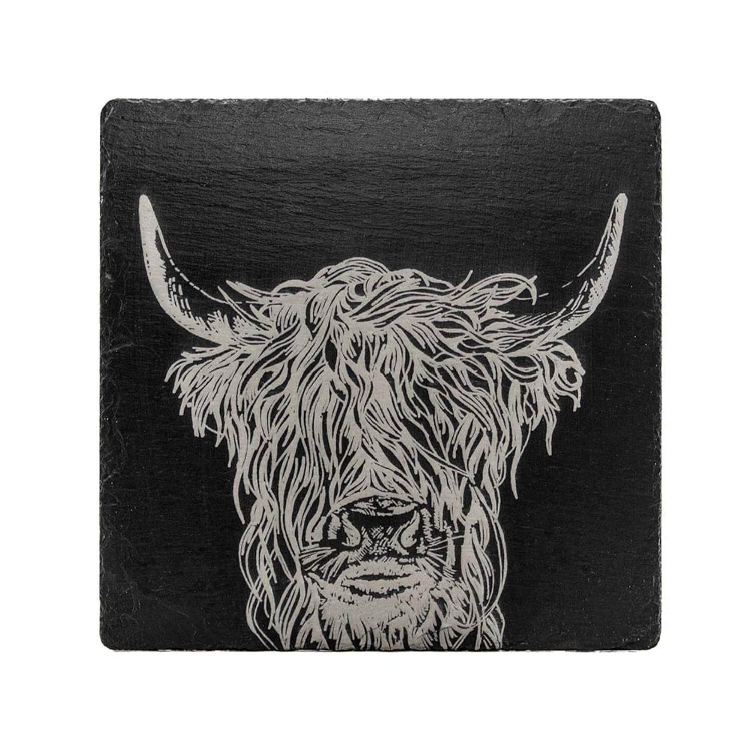 Selbrae House Slate Pot Stand - Highland Cow