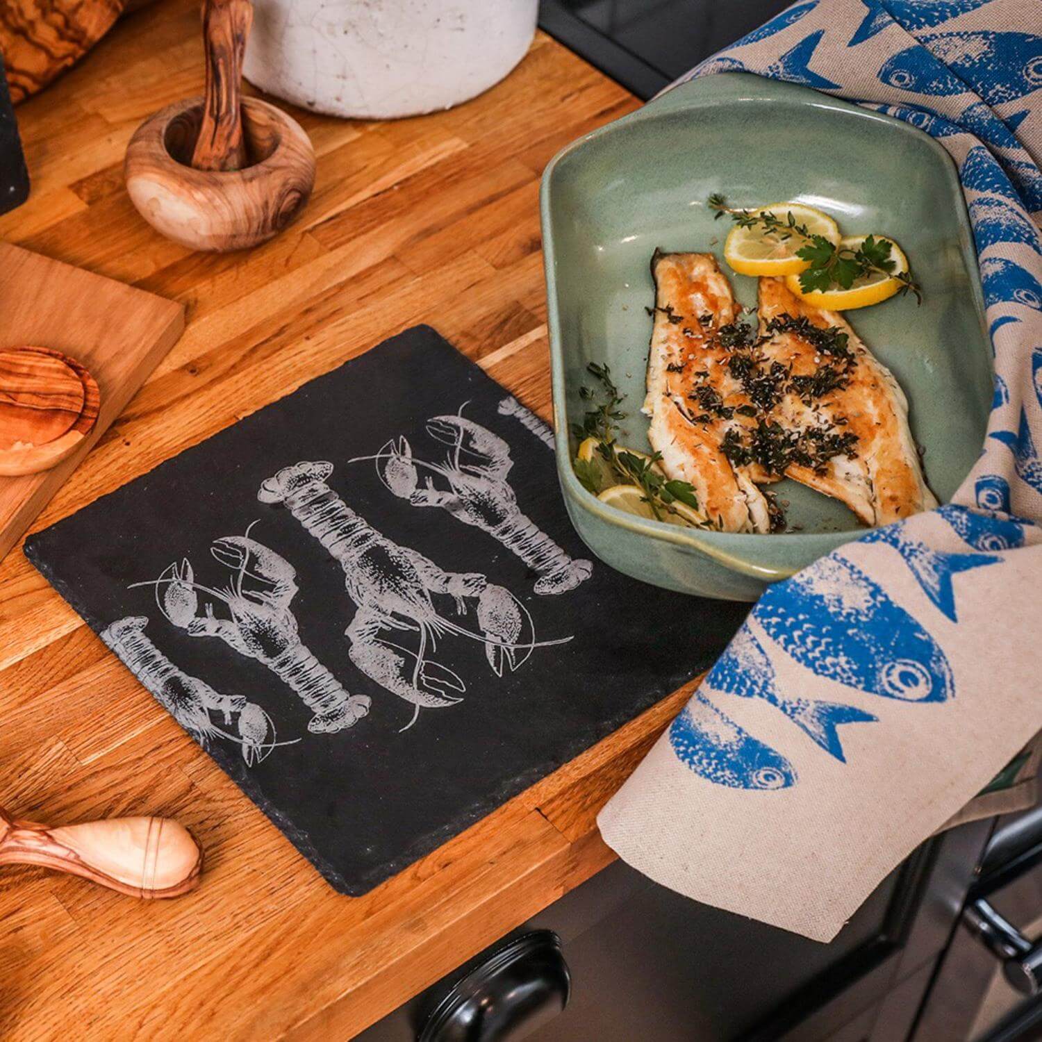 Selbrae House Slate Pot Stand - Lobster Repeat - Image 3