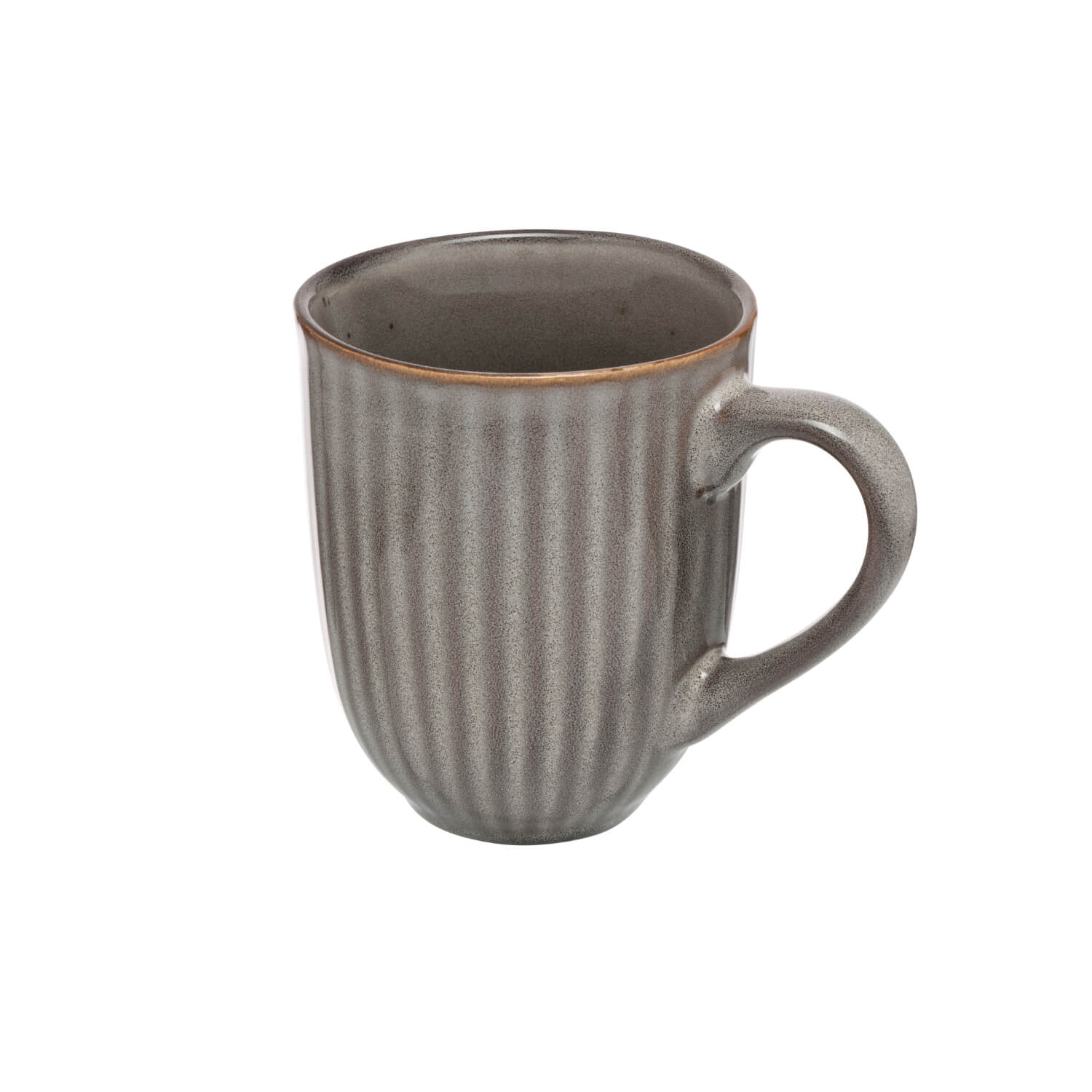 Siip Ribbed Stoneware 400ml Mug - Grey - Image 2