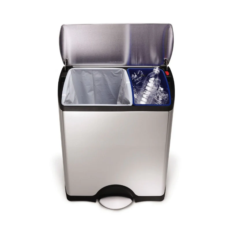 Simplehuman Fingerprint-Proof 46 Litre Kitchen Bin - Brushed Stainless Steel - Image 4