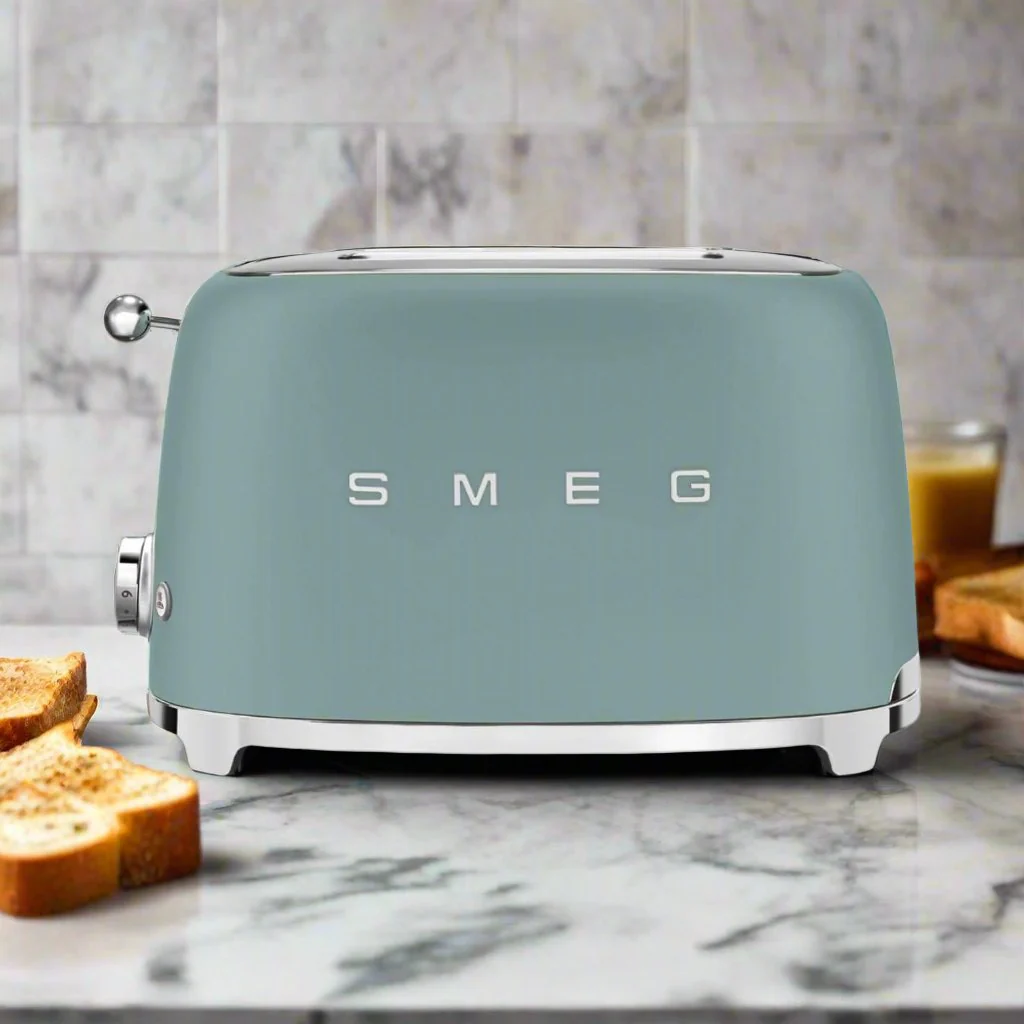 Smeg 50's Style Retro TSF01 2 Slice Toaster - Matte Emerald Green - Image 7