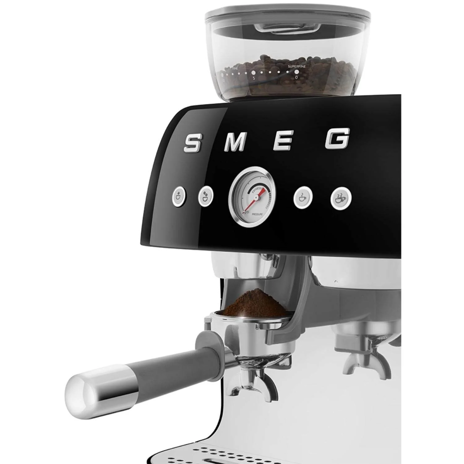 Smeg 50s Style Retro EGF03 Bean-to-Cup Espresso Coffee Machine - Black - Image 4