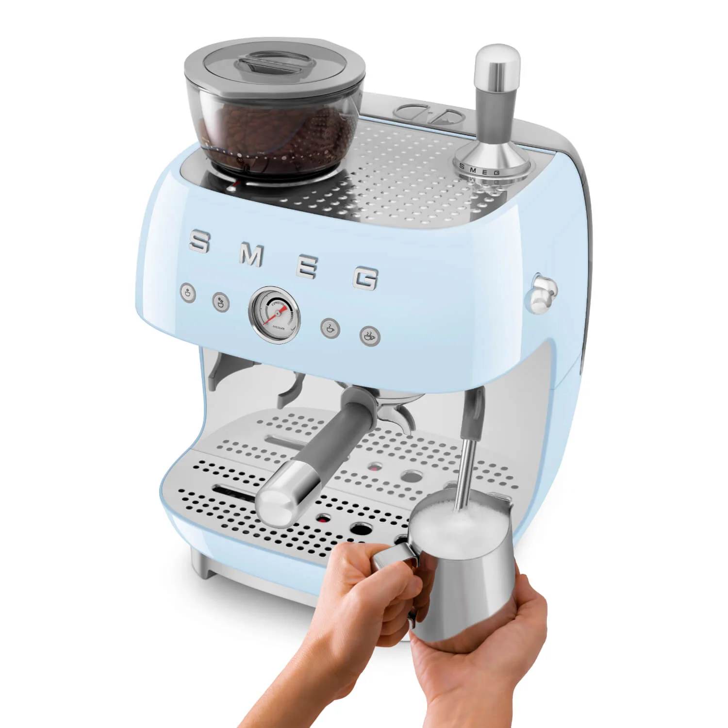Smeg 50s Style Retro EGF03 Bean-to-Cup Espresso Coffee Machine - Pastel Blue - Image 8