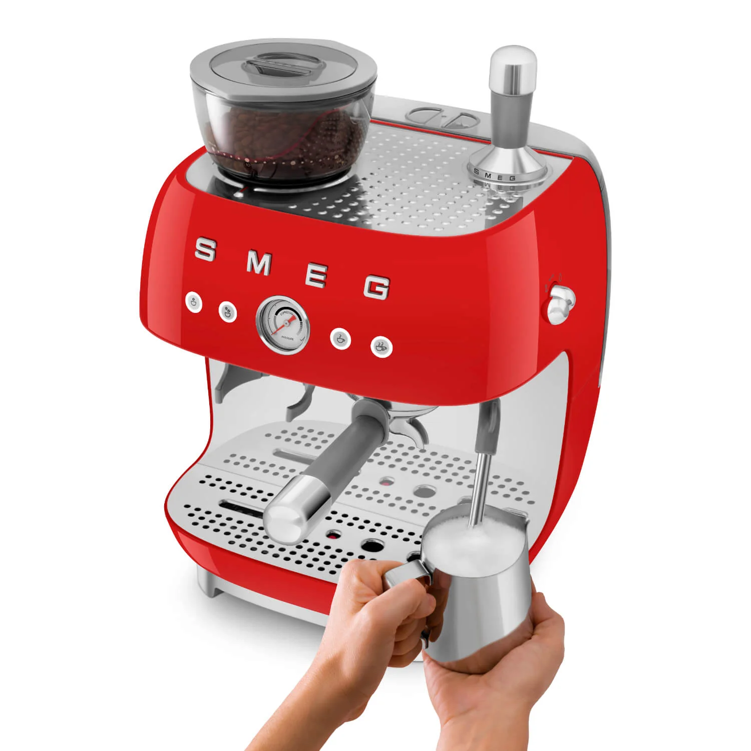 Smeg 50s Style Retro EGF03 Bean-to-Cup Espresso Coffee Machine - Red - Image 10