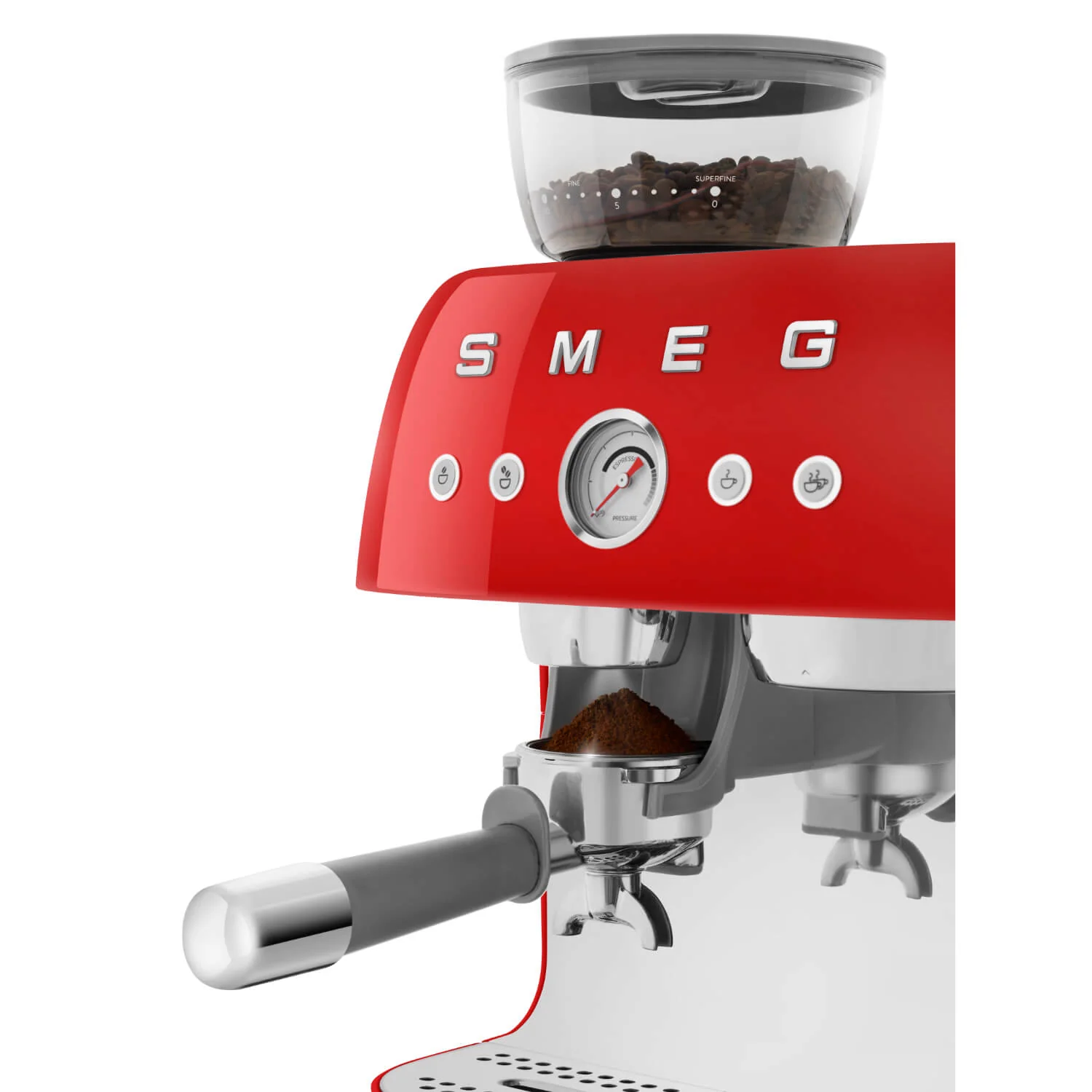 Smeg 50s Style Retro EGF03 Bean-to-Cup Espresso Coffee Machine - Red - Image 9