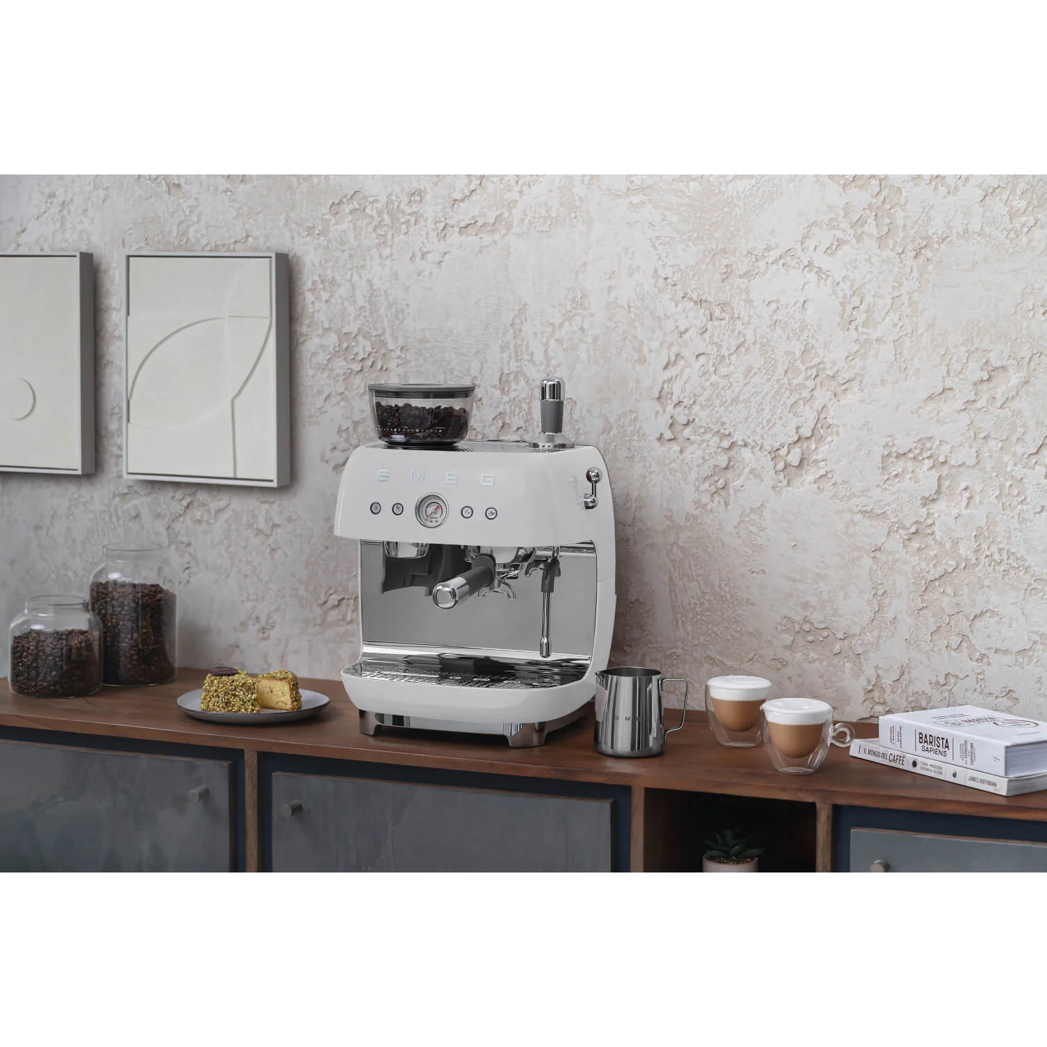 Smeg 50s Style Retro EGF03 Bean-to-Cup Espresso Coffee Machine - White - Image 11