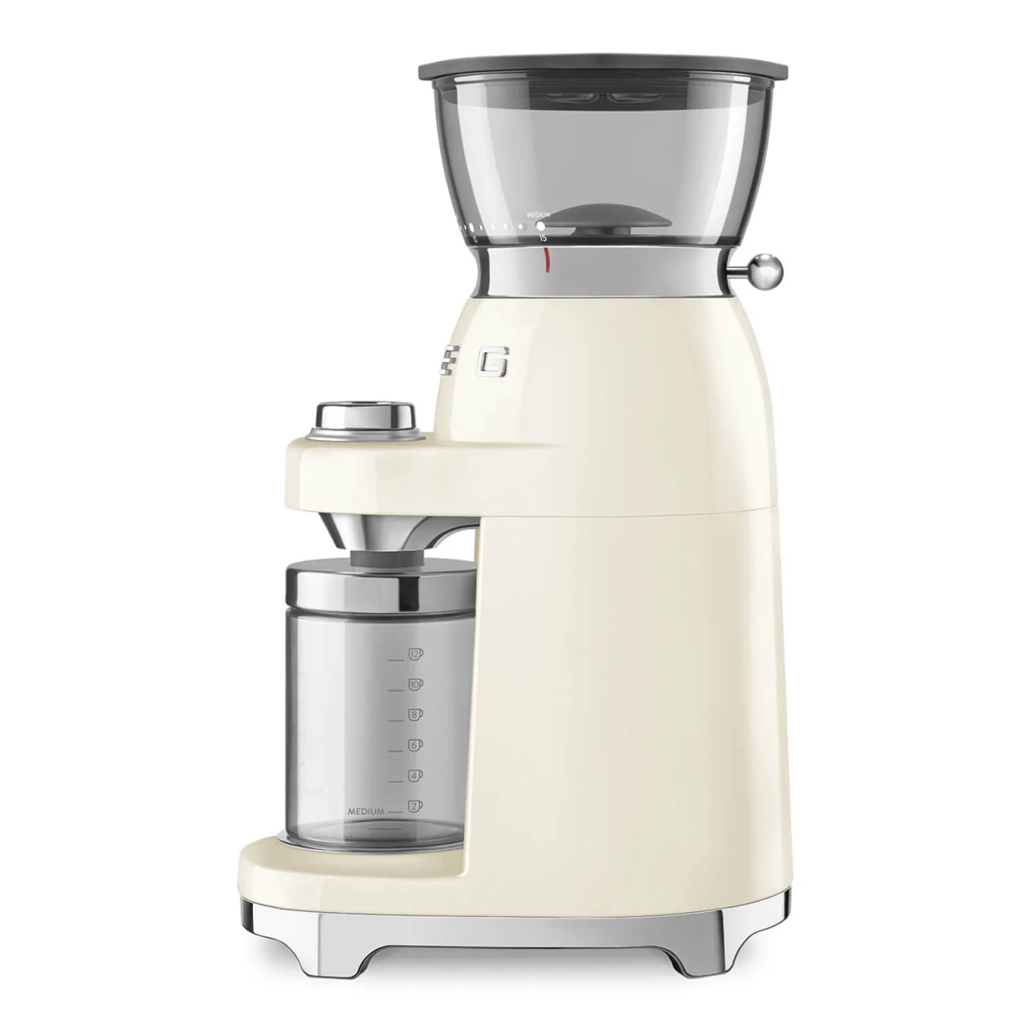 Smeg 50's Style Retro CGF03CRUK Coffee Grinder - Cream - Image 2