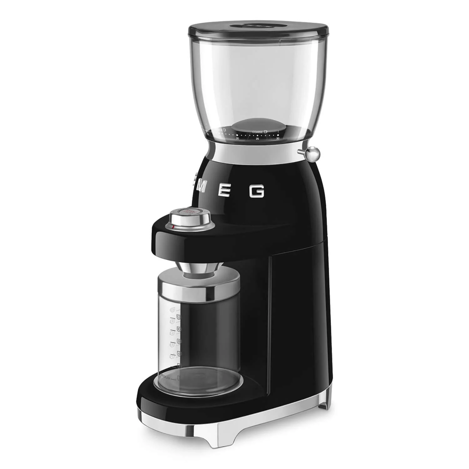Smeg 50's Style Retro CGF11 Coffee Grinder - Gloss Black - Image 4