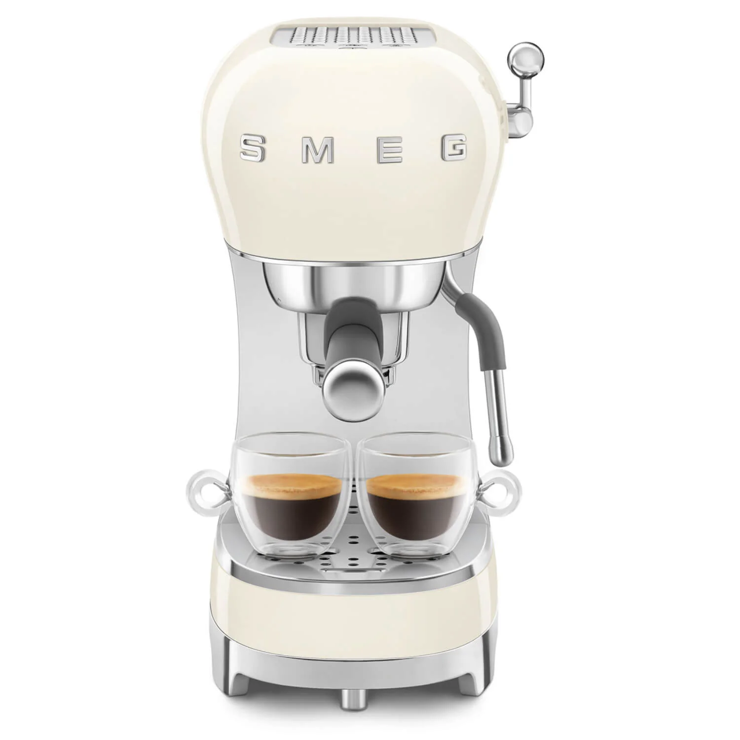 Smeg 50s Style Retro ECF02 Espresso Coffee Machine - Cream - Image 5