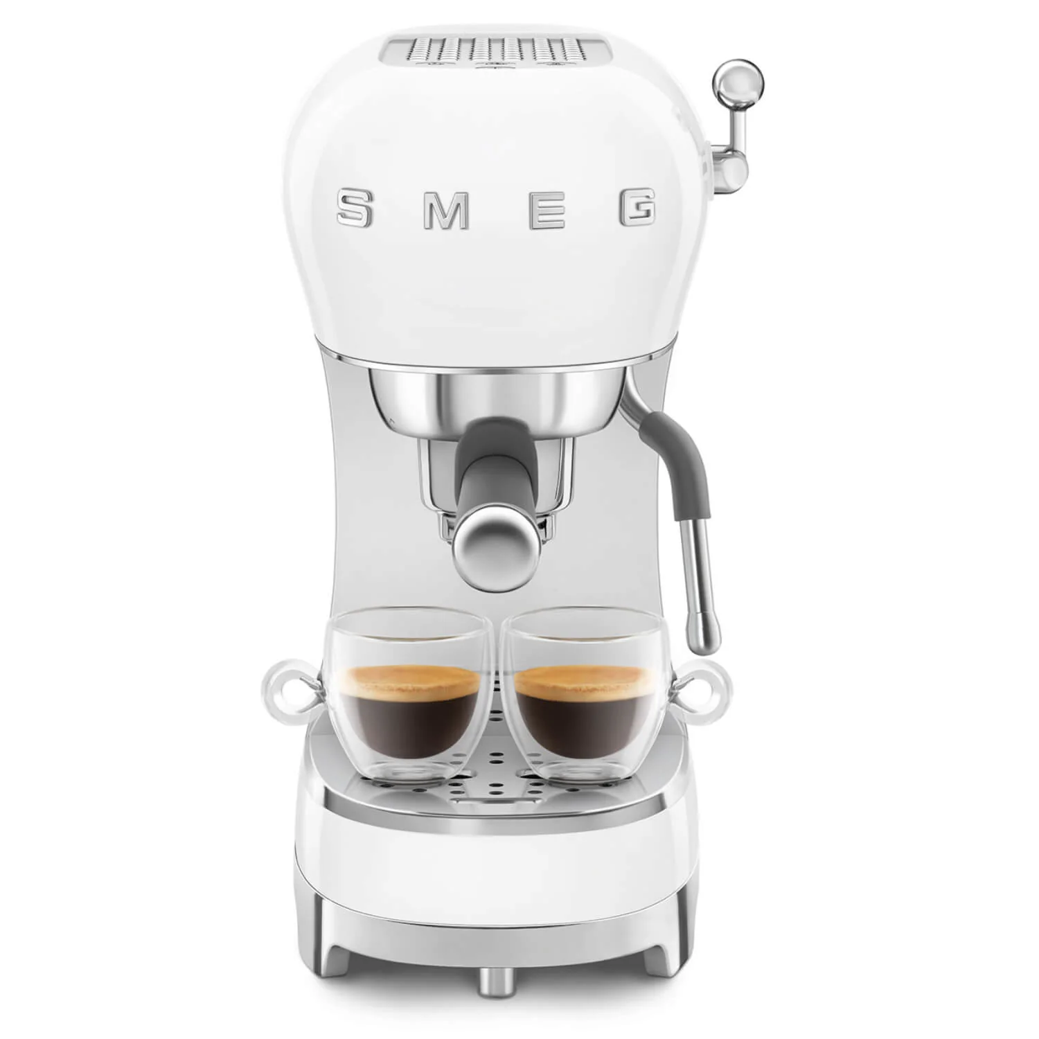 Smeg 50's Style Retro ECF02 Espresso Coffee Machine & CGF11 Coffee Grinder - White - Image 6