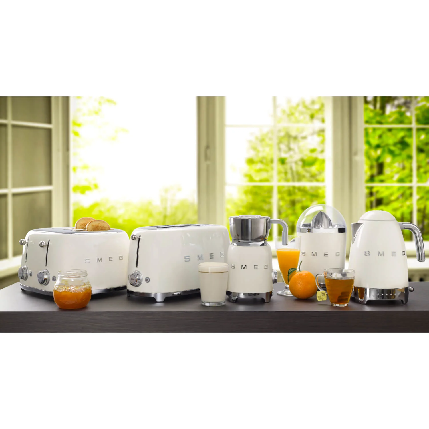 Smeg Jug Kettle & 2 Slice Toaster Set - Cream - Image 6