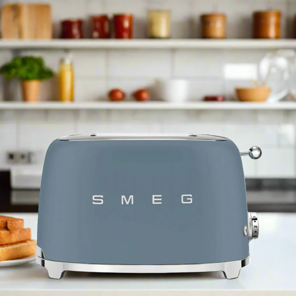 Smeg 50's Style Retro TSF01 2 Slice Toaster - Matte Storm Blue - Image 5