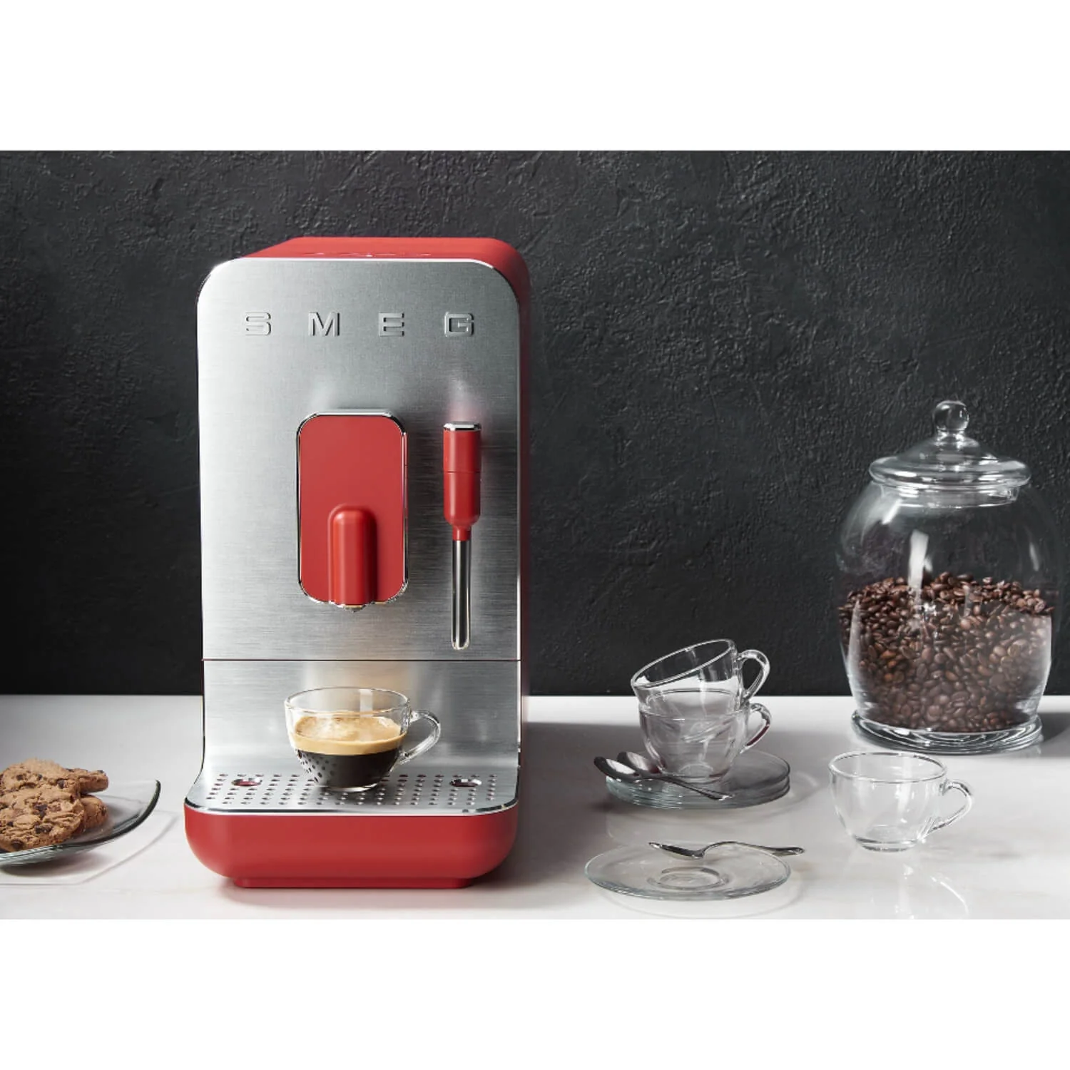 Smeg BCC02 Automatic Bean-to-Cup Coffee Machine - Matte Red - Image 13
