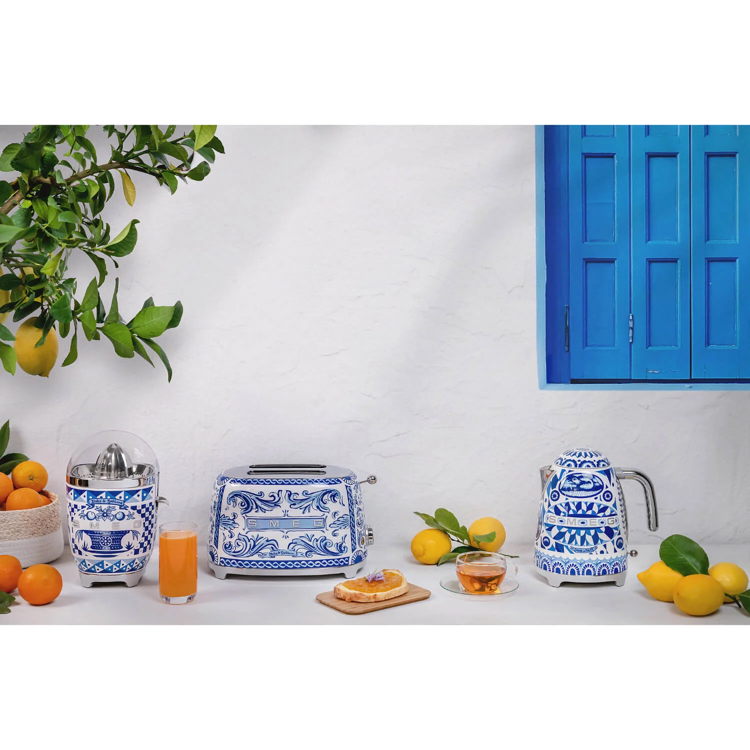 Smeg Dolce & Gabbana Jug Kettle & 2-Slice Toaster Set - Blu Mediterraneo - Image 10