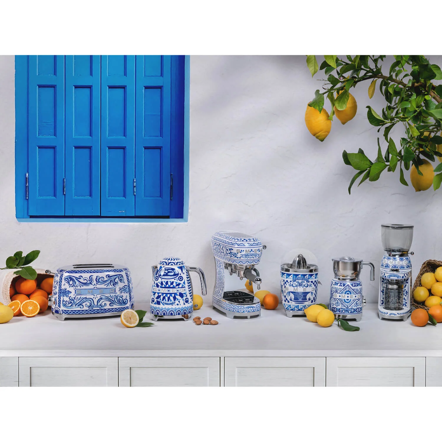 Smeg Dolce & Gabbana Jug Kettle & 2-Slice Toaster Set - Blu Mediterraneo - Image 11