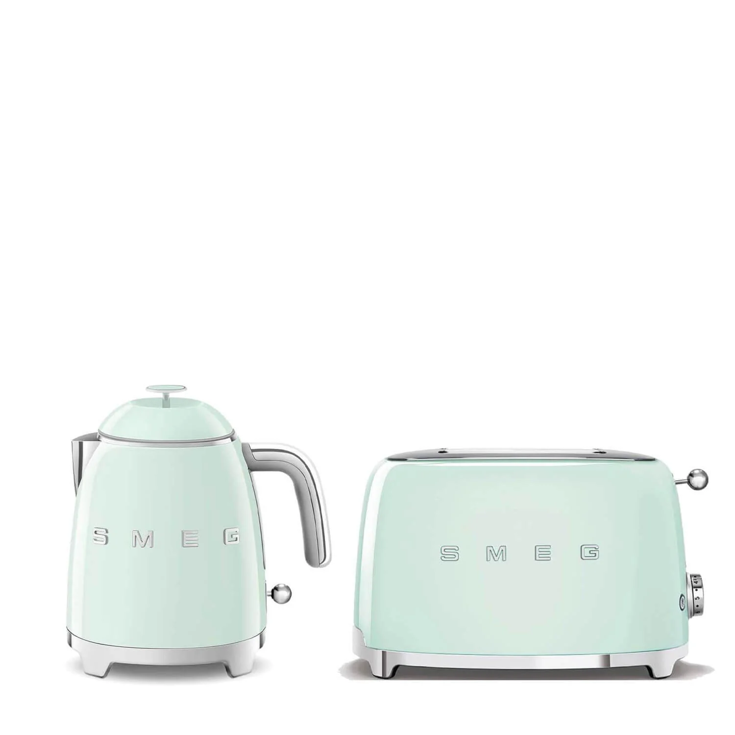 Smeg Mini Kettle & 2 Slice Toaster Set - Pastel Green