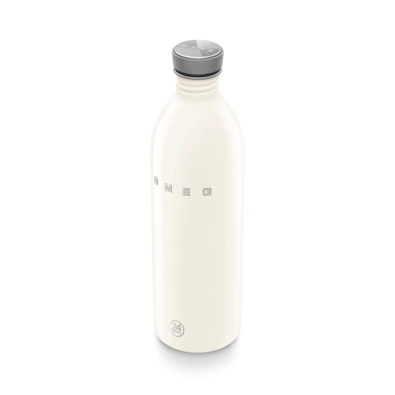 Smeg x 24Bottles® 50's Style Urban Reusable Non-Thermal 1 Litre Bottle - Cream - Image 2