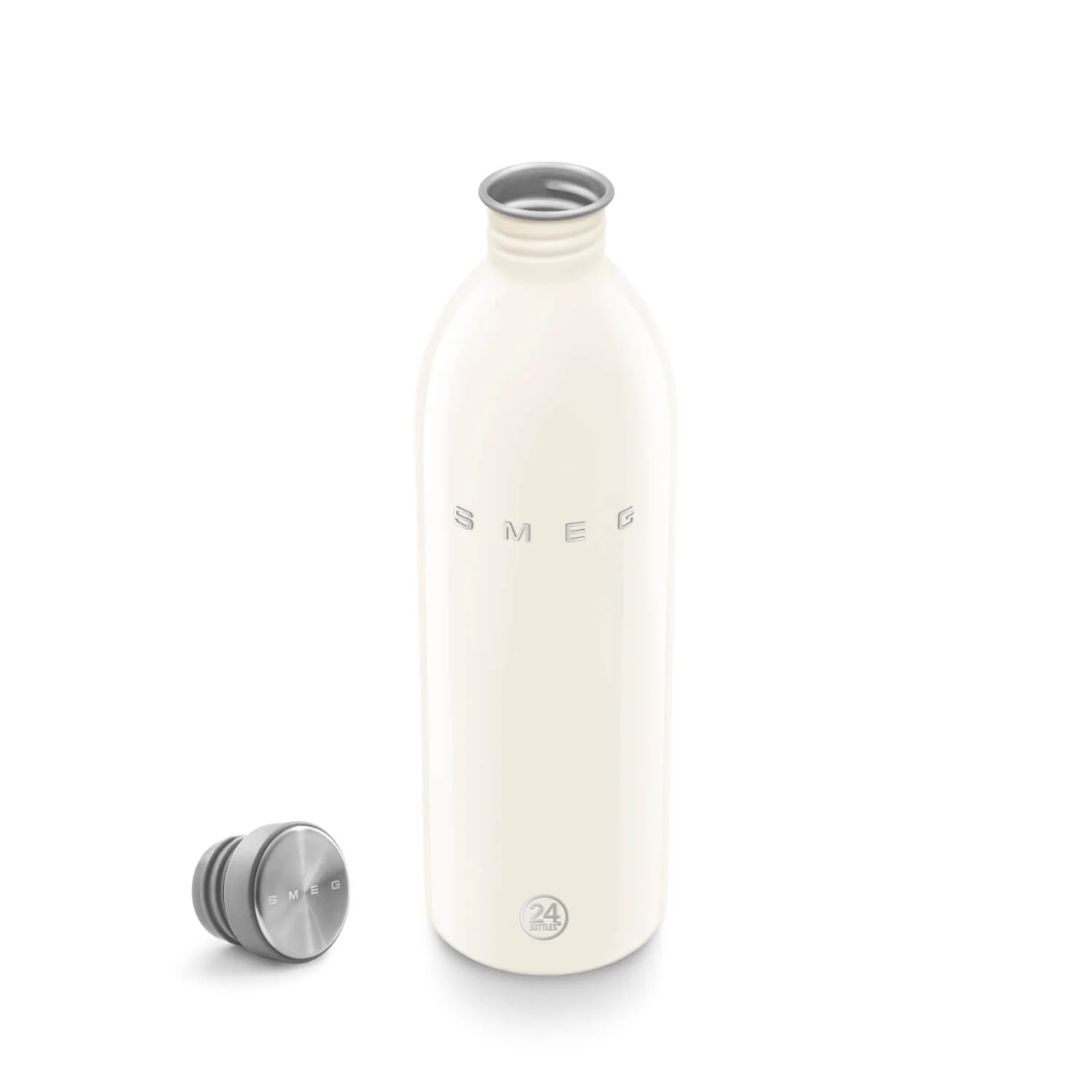 Smeg x 24Bottles® 50's Style Urban Reusable Non-Thermal 1 Litre Bottle - Cream - Image 5